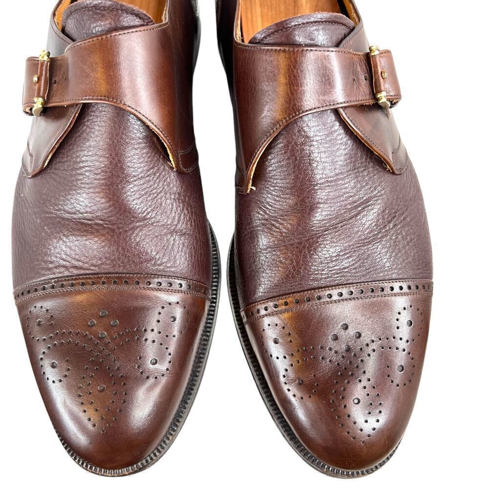MEZLAN ATHENS Brown Leather Oxford Monk Strap Dress Shoes Men's 10.5 M